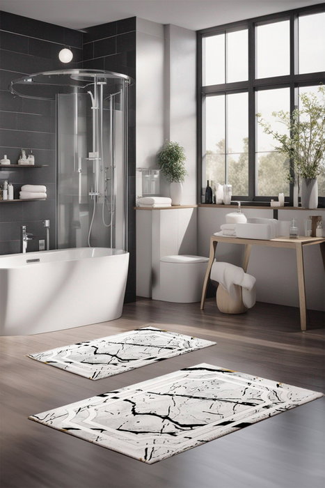Mijölnir Juego de Alfombrillas de Baño CT-5170 Multicolor de 2 Piezas
